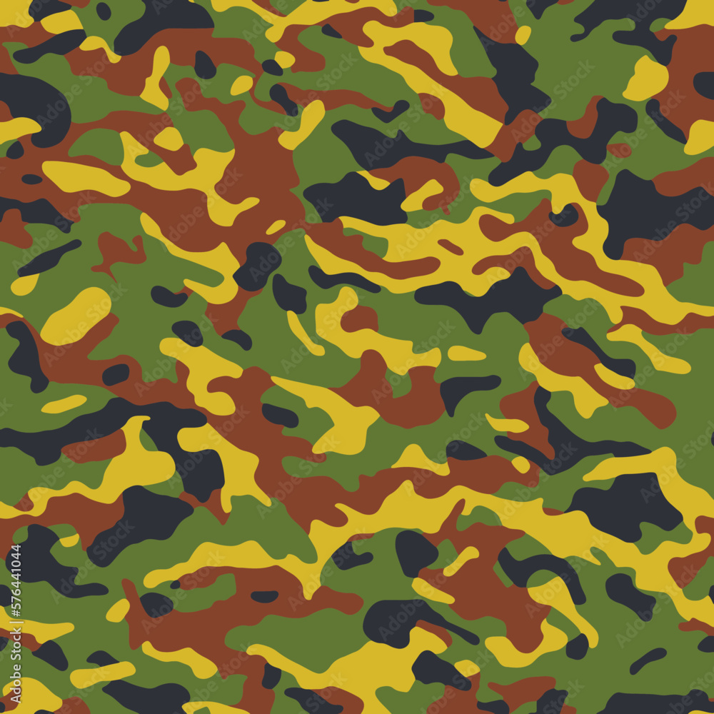 Fototapeta premium Camouflage seamless pattern. Abstract modern vector military backgound. Fabric textile print tamplate.