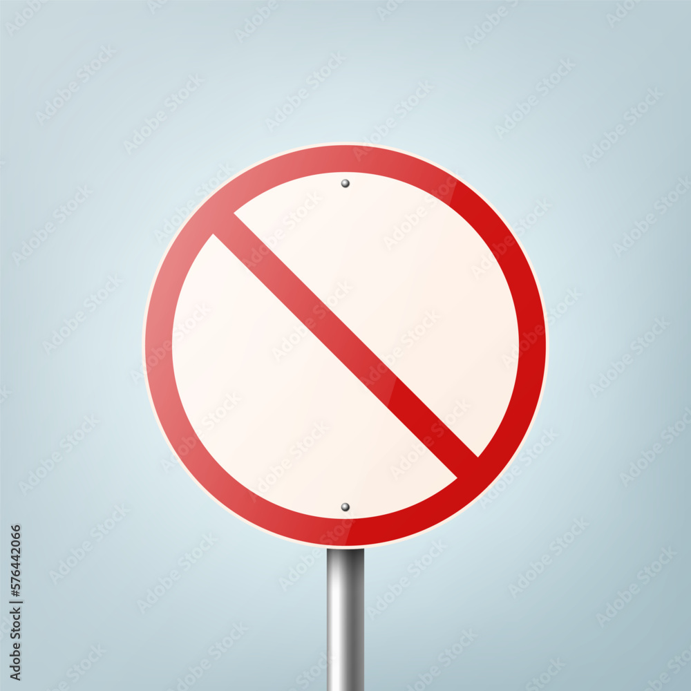 Do Not Enter. Vector White and Red Round Glossy Prohibition Stop Sign - Warning, Danger Sign Frame Icon Closeup. Dangerous Plate Design Template of Road Sign, Front View Do Not Enter. Vector White and Red Round Glossy Prohibition Stop Sign - Warning, Danger Sign Frame Icon Closeup. Dangerous Plate Design Template of Road Sign, Front View