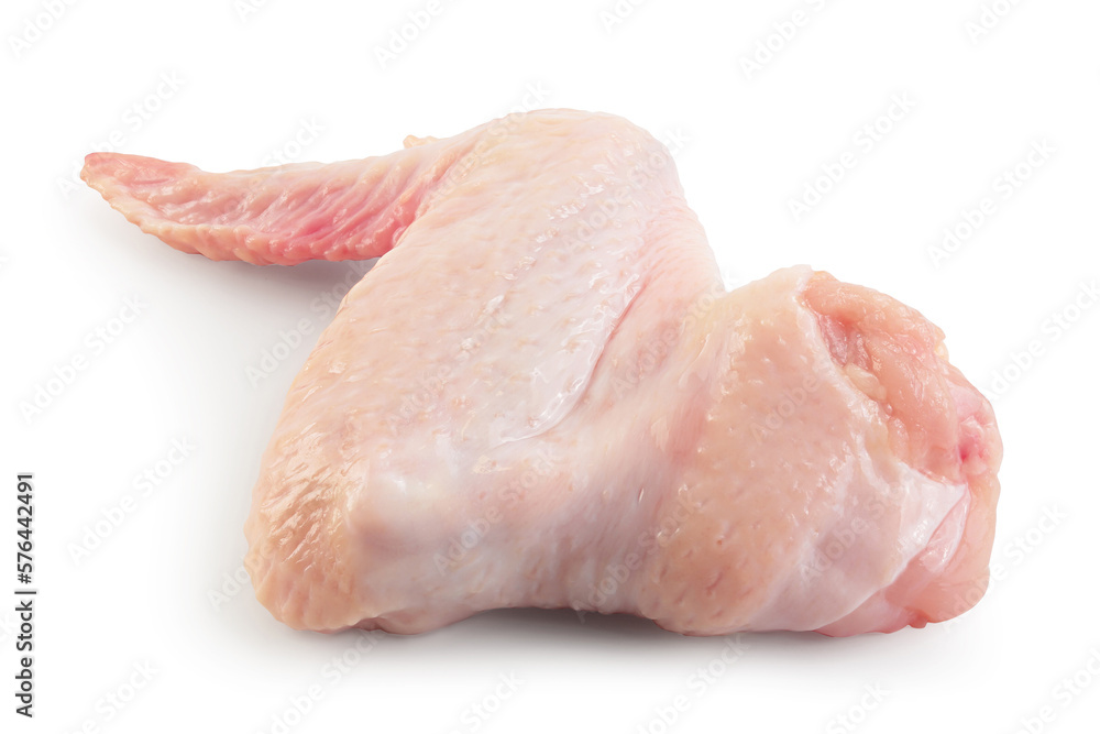 Raw chicken wings isolated on white background with full depth of field Raw chicken wings isolated on white background with full depth of field