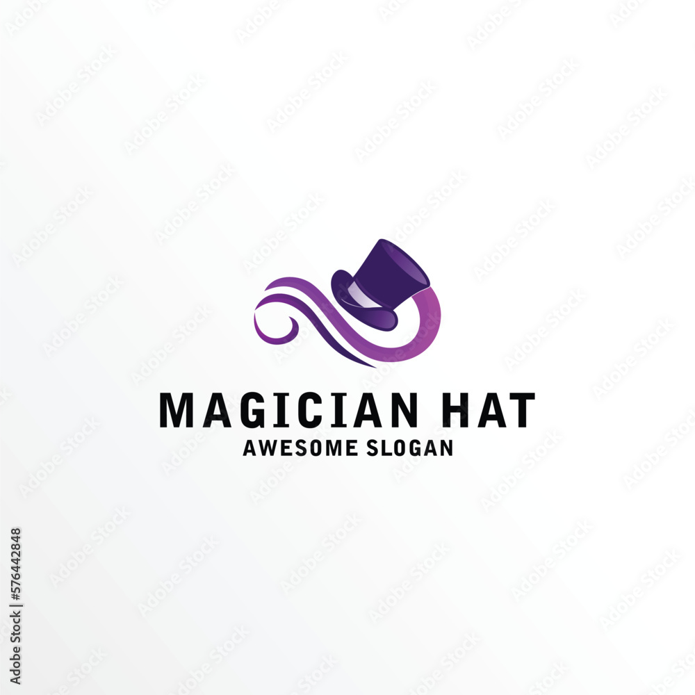 full color modern hat logo