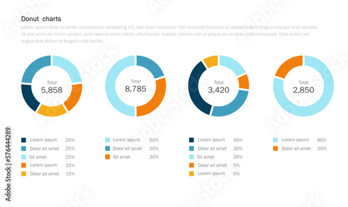 Business pie chart infographic. Circle slice division for company presentation template. Modern vector info graphic layout design.