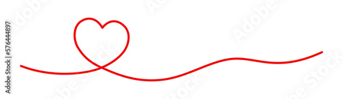 Red heart line art