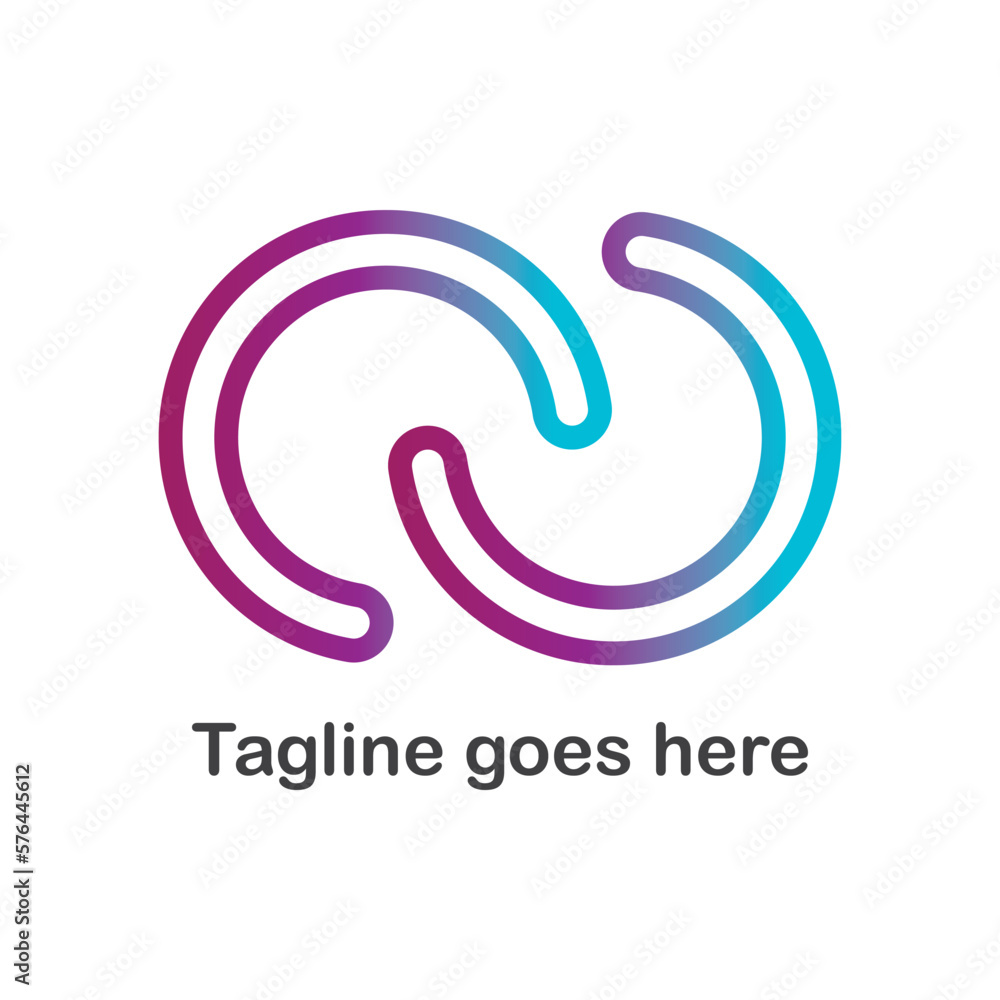 Interlace, interconnected, intersecting circles logo