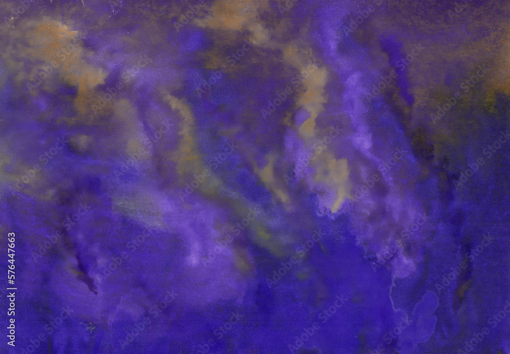 abstract violet textural background with brown paint spots, strokes