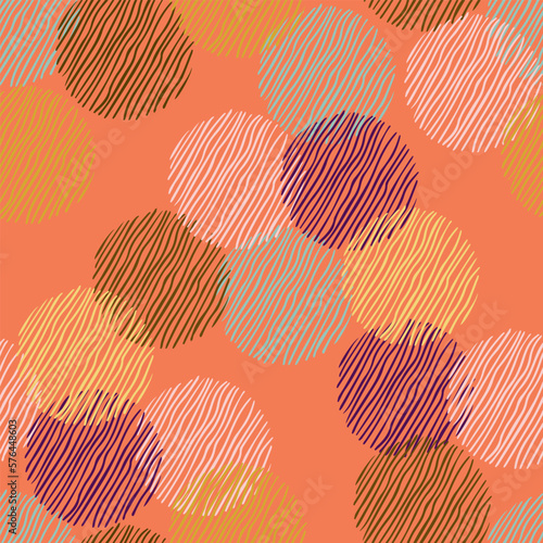 Seamless pattern abstract background with circles and stripes.Vector illustration
