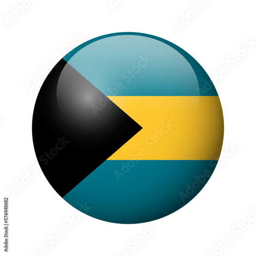 Free Download Bahamas flag - glossy circle badge. Vector icon. - GFXLoad
