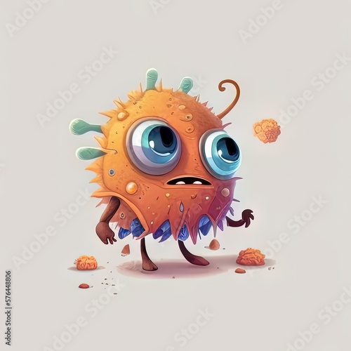 Runaway Rashes, These pesky skin conditions are caused by bacteria and viruses, but can be treated with help of some friendly medicine. cute children creature, AI generation.
