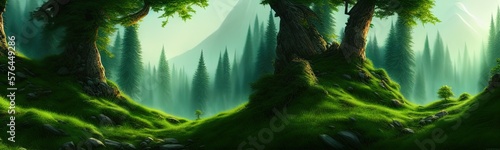 Leinwand Poster coniferous forest