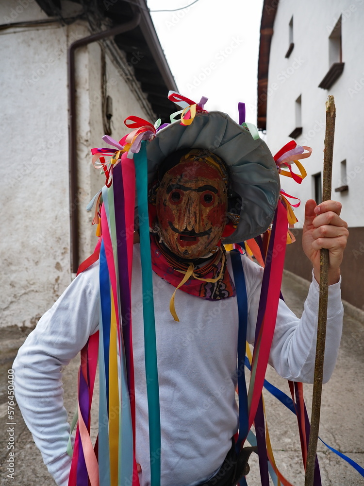 Obraz premium Carnavales en Unanua, Navarra, País Vasco