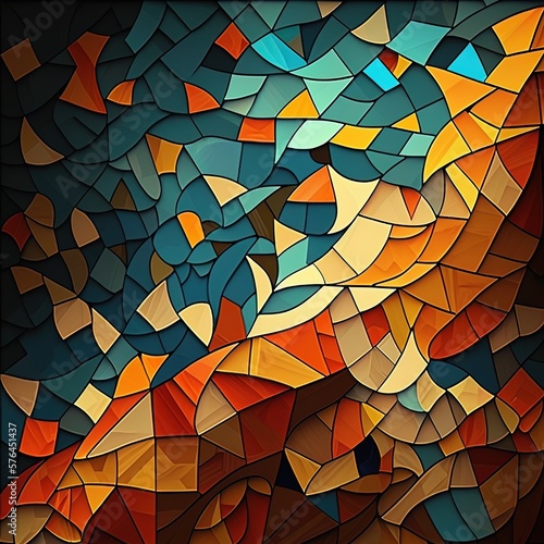 abstract colorful background with geometric pattern, generative ai