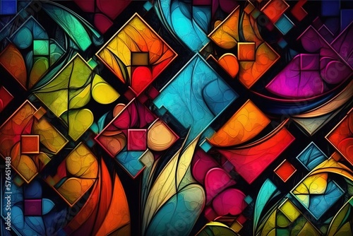 abstract colorful background with geometric pattern  generative ai