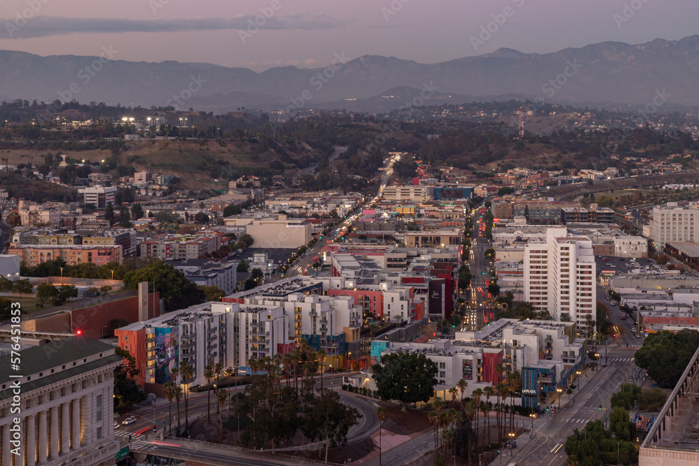 Los Angeles Chinatown at Sunset