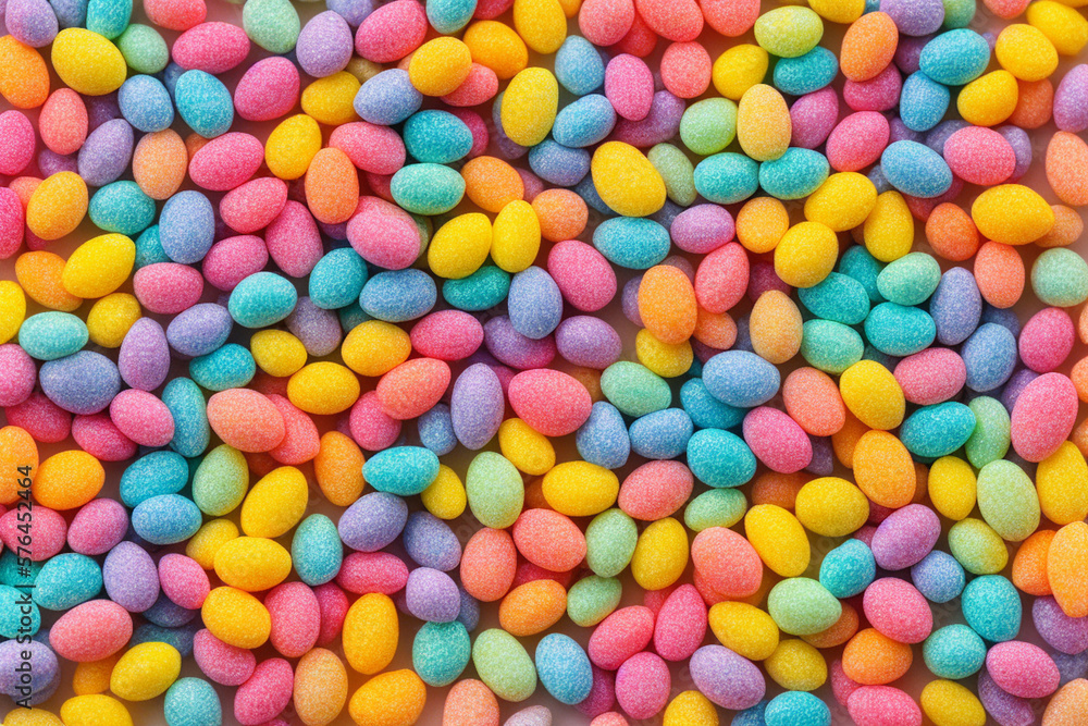 Colorful egg shaped candy made with Generative AI Colorful egg shaped candy made with Generative AI