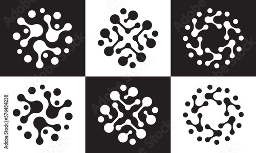molecule logo vector. connection technology icon design