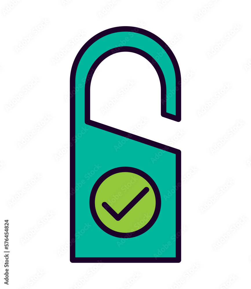 door sign with check mark door sign with check mark