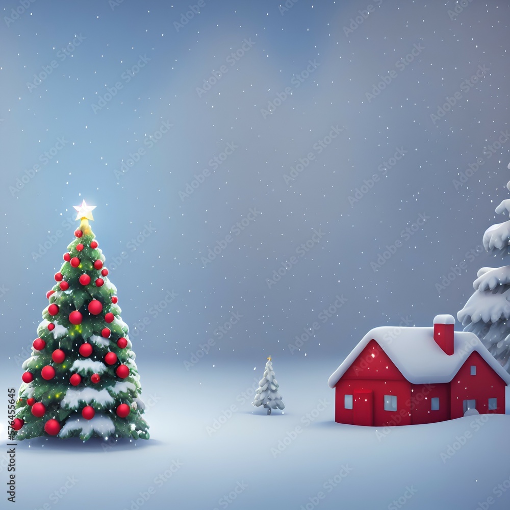 Christmas card with a house