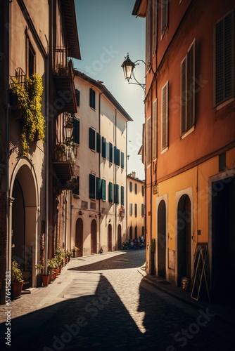 Old Town in Italy. Generative ai.  © Charlotte