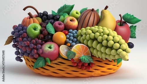fruits and vegetables in basket  Generative AI