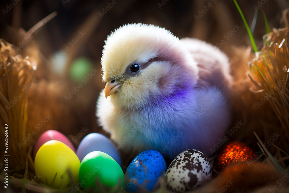 Easter chicken and eggs, Generative AI