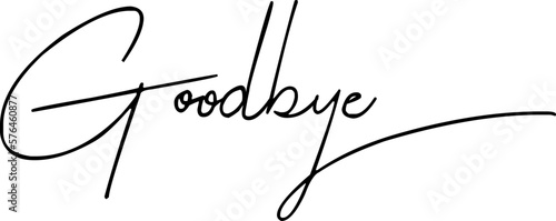 Goodbye black text. Goodbye handwritten black text. Handwritten vector sign Goodbye. Goodbye word. 