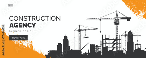 Foto Construction company banner design