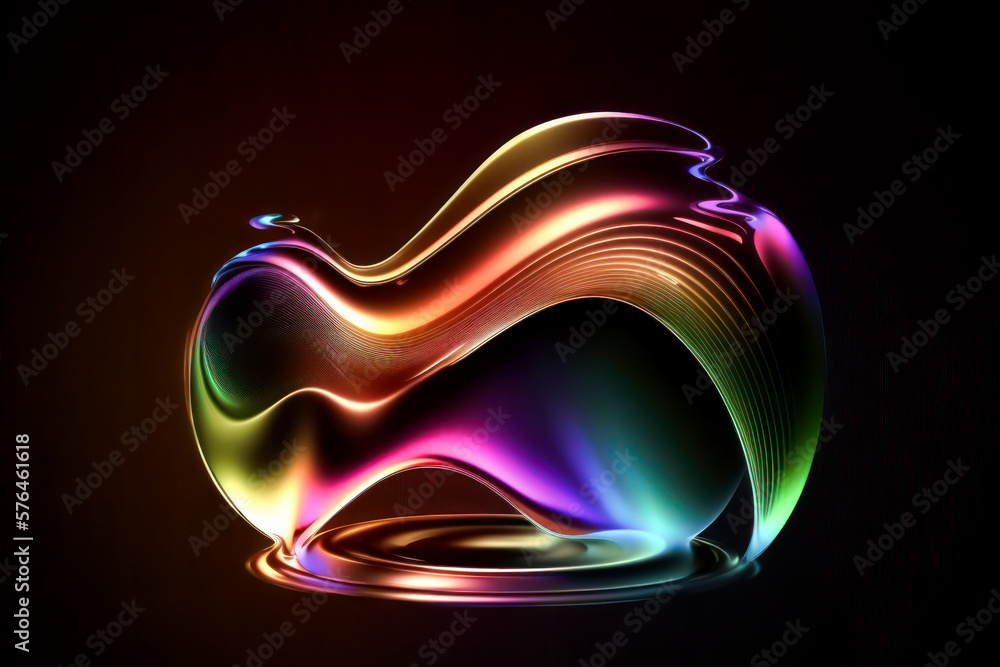 Abstract glass background, Generative AI. Rainbow texture of wavy glass on dark background. Colorful glass background. Close up. Flares on glass Abstract glass background, Generative AI. Rainbow texture of wavy glass on dark background. Colorful glass background. Close up. Flares on glass