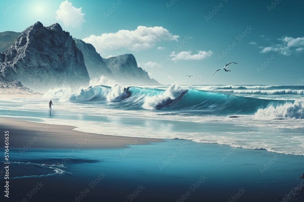 Fototapeta premium Sufers Beach. Generative ai. 