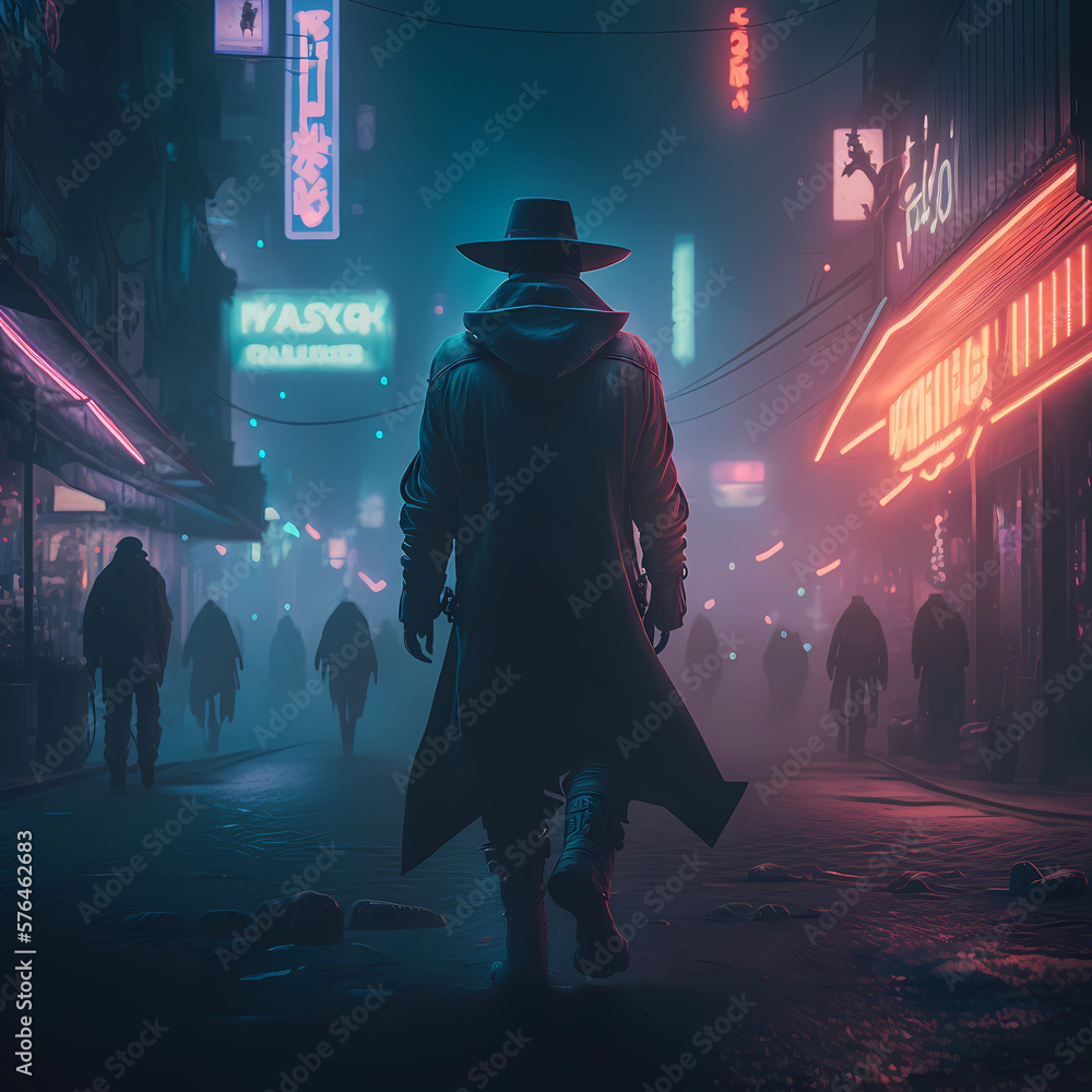 Cowboy in the night