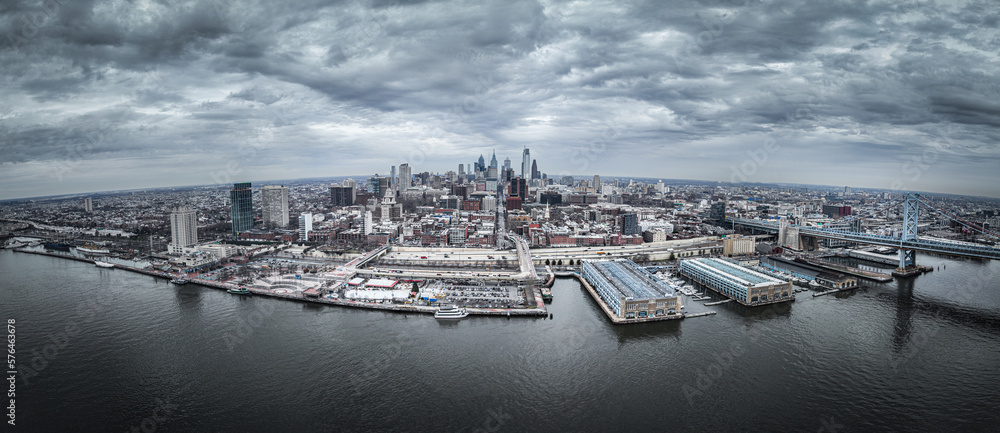 Panoramic aerial view over Philadelphia - street photoraphy