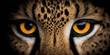 Close up macro shot of cheetah eyes. Generative Ai