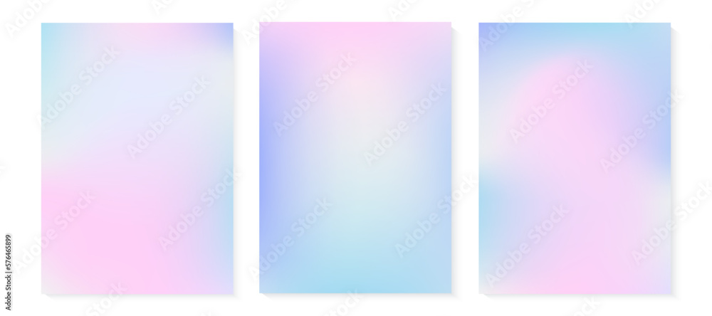 Y2k aesthetic holographic gradient background. Abstract iridescent pattern 2000s style. Pearlescent color vector poster. Holo blur wallpaper. Blue and pink mesh texture. 00s art illustration