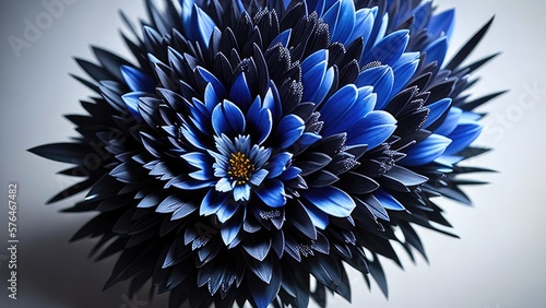 Blue Flowers, Abstract Art Illustration. Pattern of Blue Flowers.