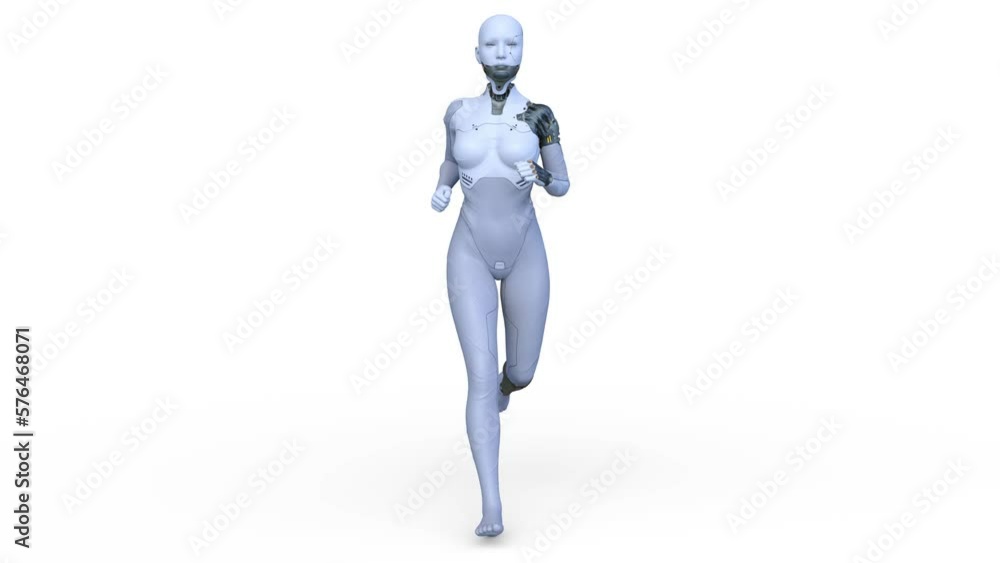 走る女性サイボーグ 走る女性サイボーグ