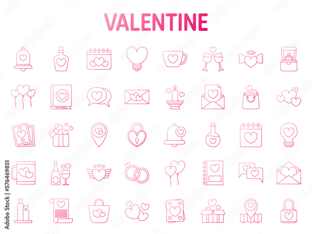 Collection of design elements for Valentine day Collection of design elements for Valentine day