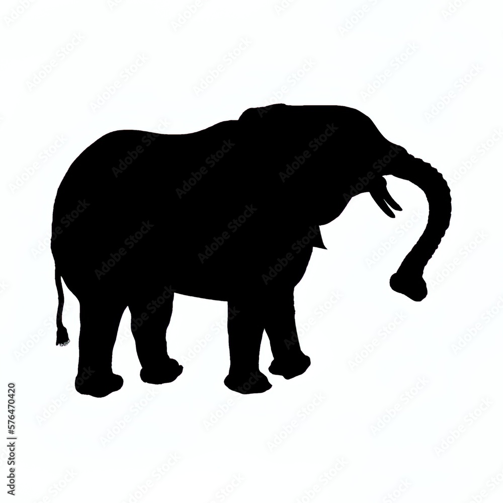 Fototapeta premium elephant logo silhouette isolated on white