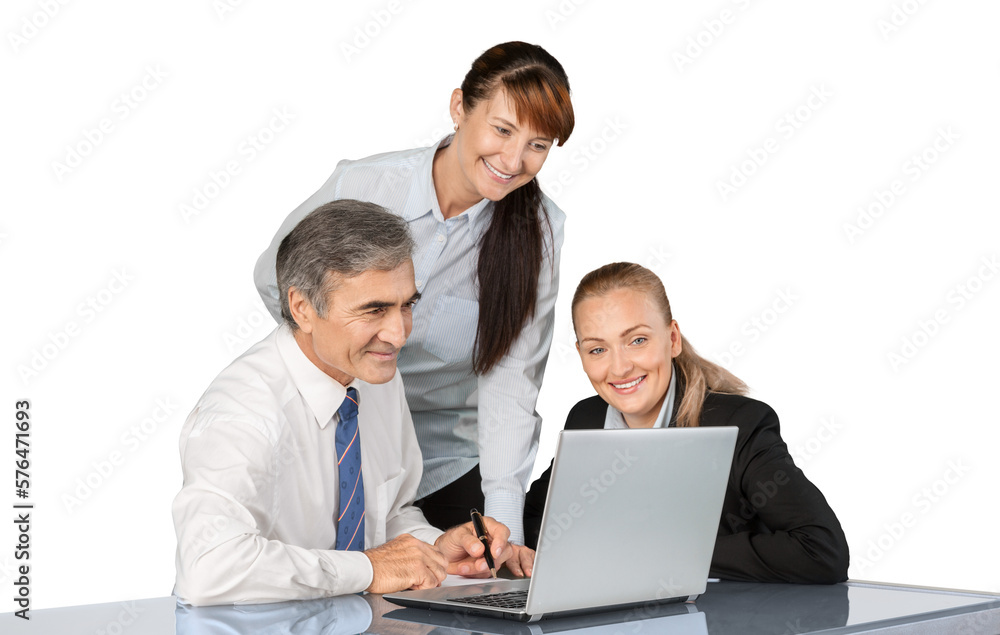 Portrait of Business People Working with Laptop Portrait of Business People Working with Laptop