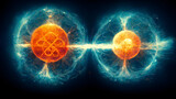 Quantum Nuclear Fusion Entanglement, 3d Representation, AI Generative