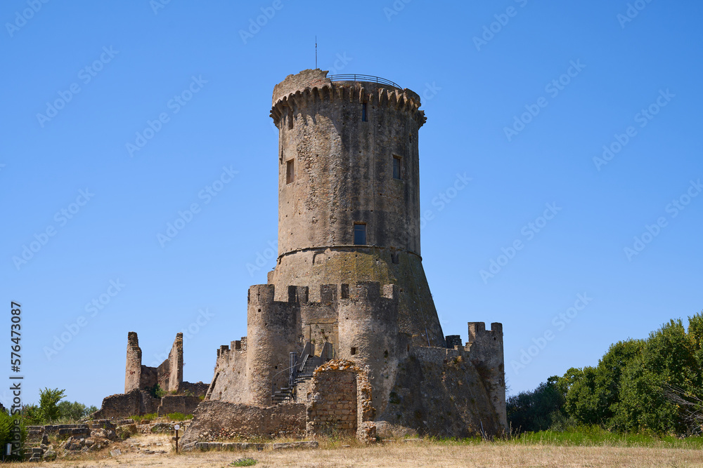 The Norman Tower, called Torre di Velia in the Unesco World Heritage Site of Elea in the Salerno region of southern Italy. 