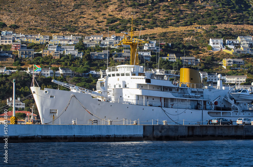 Hydrographic vessel of the South African Navy at the quay wall in the port. photo