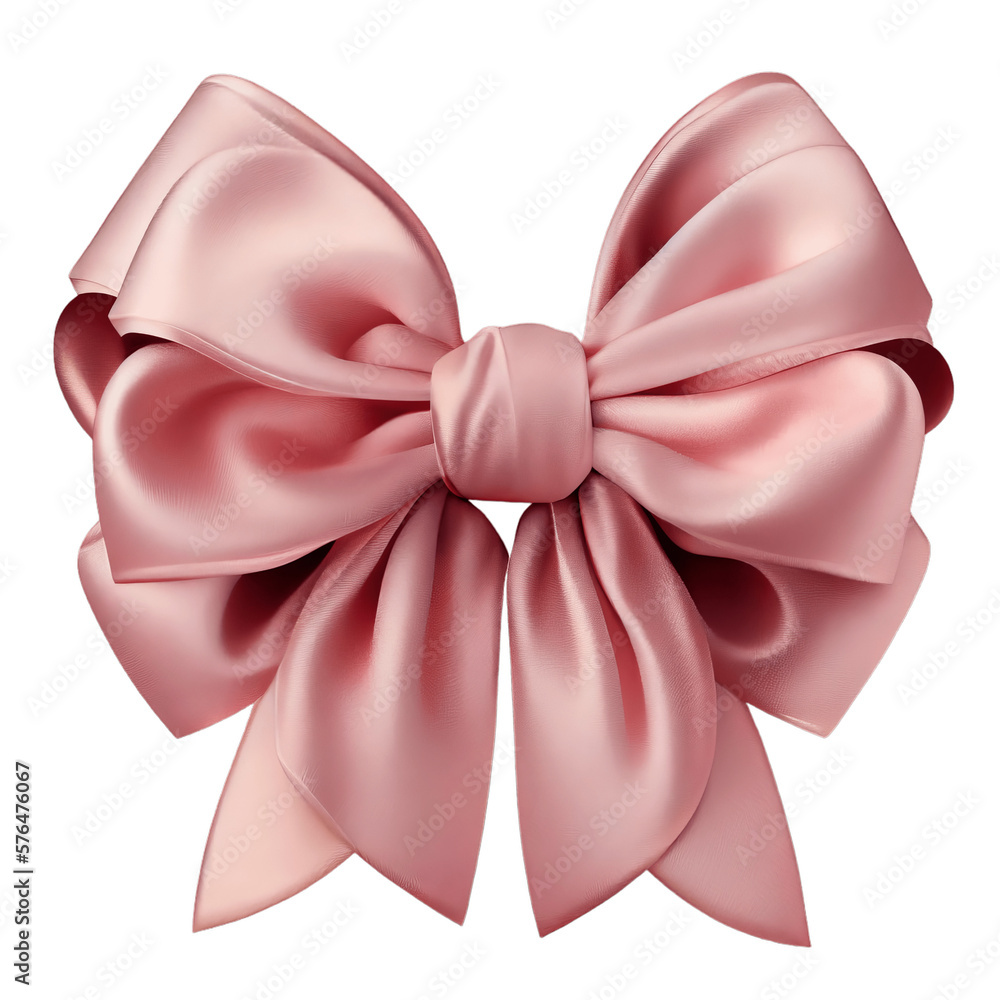 Schleife rosa pink aus Seidenband für Geschenk. generative ai