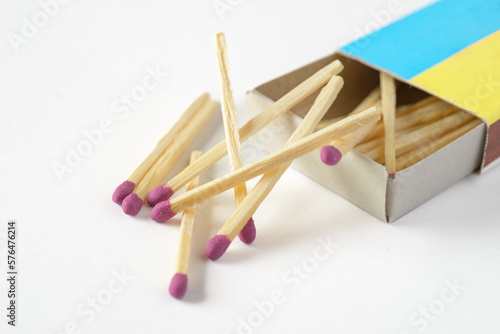 A box of matches on white background