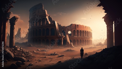 futuristic ancient egyptian roman gods cyborgs created with generative ai technology photo