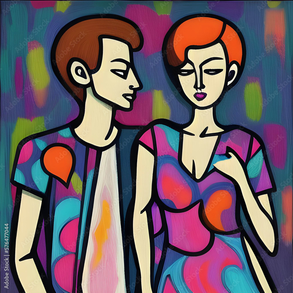 couple - modern artwork - generative AI couple - modern artwork - generative AI
