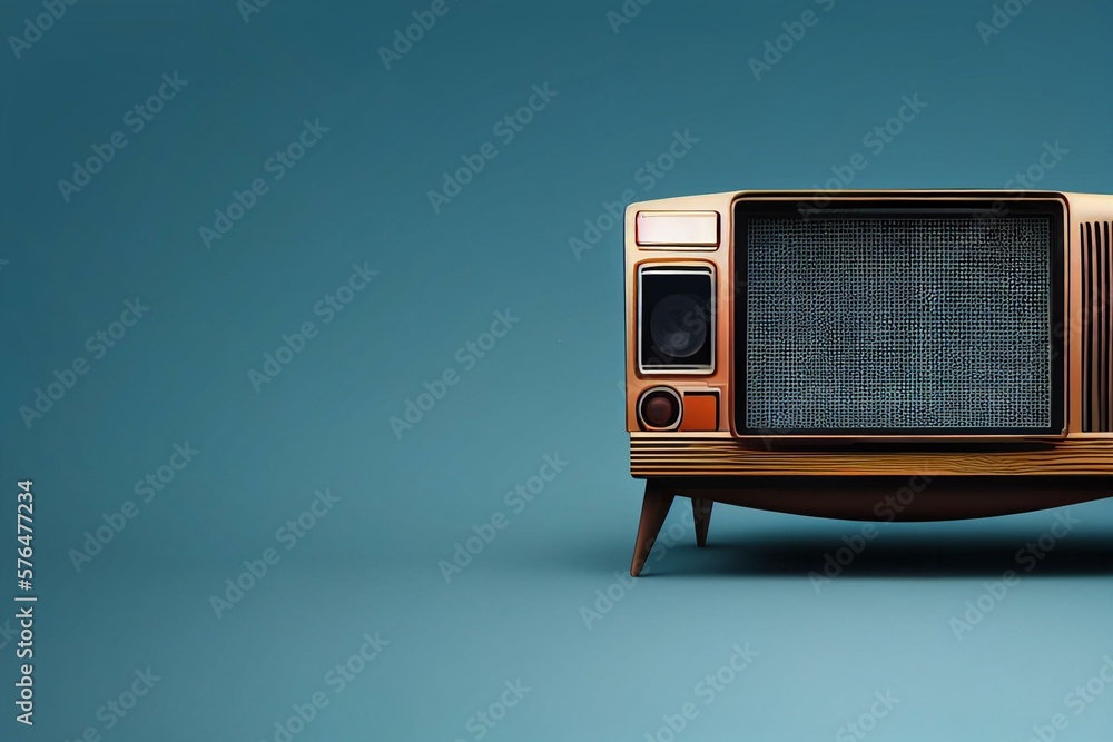 Isolated blank screen from an old VHS player connected to a tv (cutout