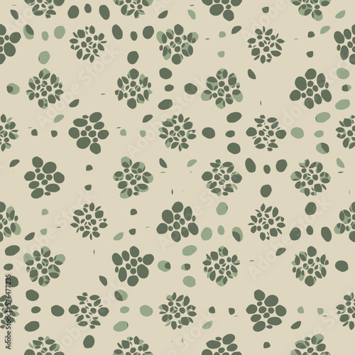 seamless pattern with abstract plants,, natural vector art, colorful texture in green and beige for spring, abstract graphic ornament, repeating patterm, ideal for fashion, textiles and paper design