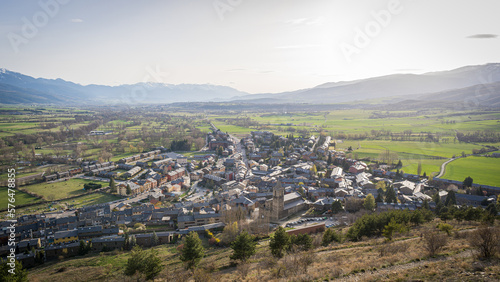 View of the small village of the Llivia in the heart of the Pyrenees, Spain photo