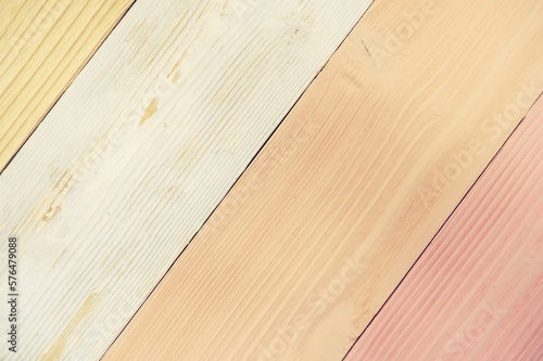 Multicolor wood plank pastel color floor background texture. Material and wallpaper concept.