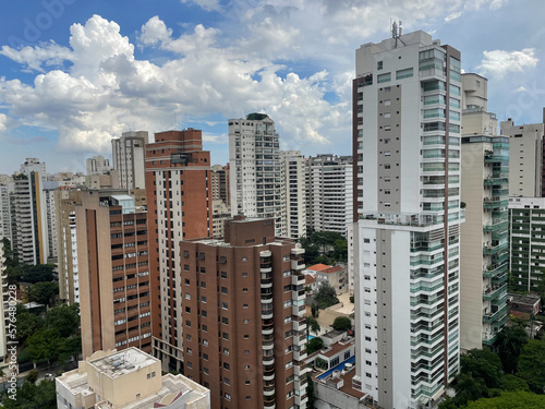 Beautiful residential buildings. Most expensive buildings in São Paulo, Brazil. In the neighborhood of Moema and Vila Nova Conceicao photo