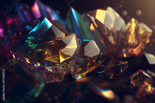 holographic multi-colored crystals.generative ai