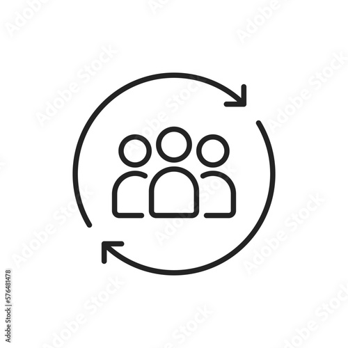 thin line black easy hiring management icon